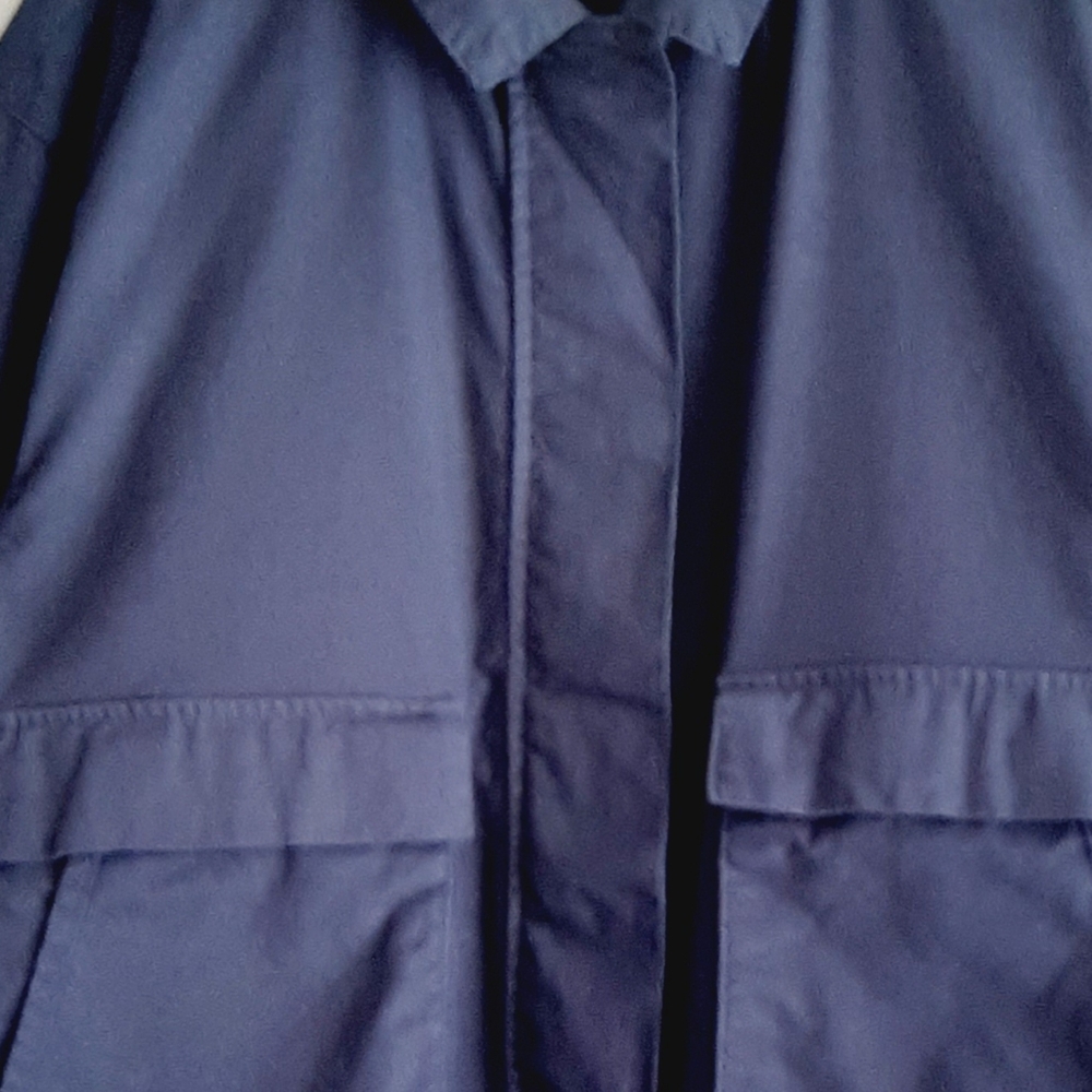 COLUMBIA 100% Organic Cotton Canvas Utility Jacket Zip-Up Navy Blue Women's Sz M - Picture 6 of 14